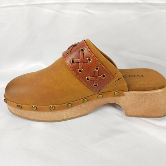 NIB Pierre Dumas Womens 7.5 M Tan Jeda-3 Closed Toe Slide On Clogs - Picture 9 of 10